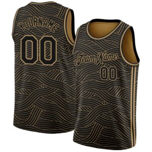 Custom Black Old Gold Authentic City Edition Basketball Jersey