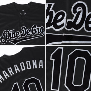 Custom Black Black-White Authentic Baseball Jersey