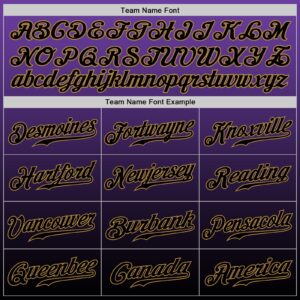 Custom Purple Black-Old Gold Authentic Fade Fashion Baseball Jersey