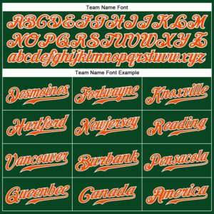 Custom Green White Pinstripe Orange-White Authentic Baseball Jersey