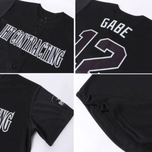 Custom Black Gray Baseball Jersey