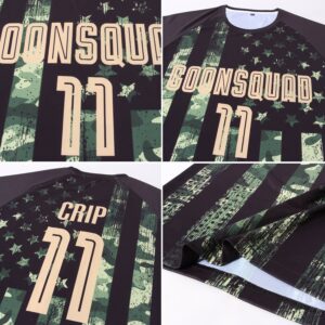 Custom Camo Vegas Gold-Black American Flag Fashion Sublimation Salute To Service Soccer Uniform Jersey