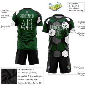 Custom Green Black-White Sublimation Soccer Uniform Jersey