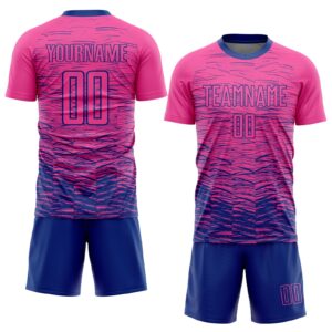 Custom Pink Royal Sublimation Soccer Uniform Jersey