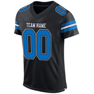 Custom Black Panther Blue-White Mesh Authentic Football Jersey