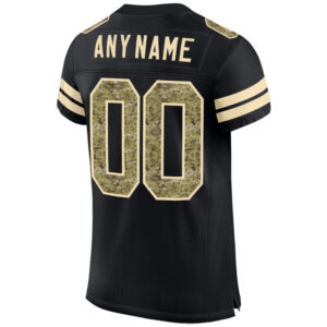 Custom Black Camo-Cream Mesh Authentic Salute To Service Football Jersey