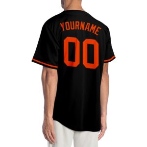 Custom Black Orange Authentic Baseball Jersey