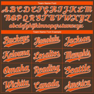 Custom Brown Orange-White Authentic Baseball Jersey