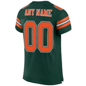 Custom Green Orange-White Mesh Authentic Football Jersey