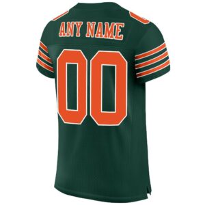 Custom Green Orange-White Mesh Authentic Football Jersey