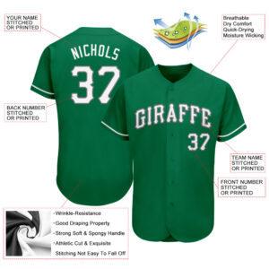 Custom Kelly Green White-Gray Authentic St. Patrick’s Day Baseball Jersey