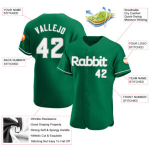 Custom Kelly Green White-Gray Authentic St. Patrick’s Day Baseball Jersey