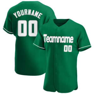 Custom Kelly Green White-Gray Authentic St. Patrick’s Day Baseball Jersey