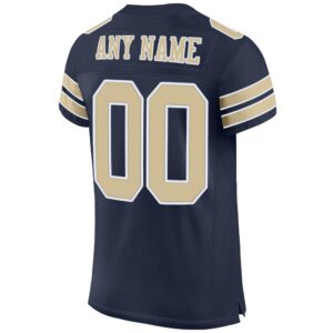 Custom Navy Vegas Gold-White Mesh Authentic Football Jersey