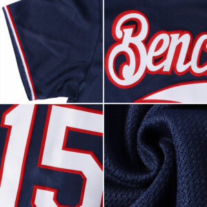 Custom Navy City Cream-Red Authentic Baseball Jersey