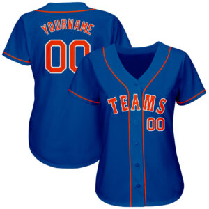 Custom Royal Orange-White Authentic Baseball Jersey