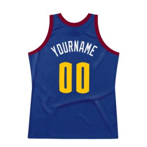 Custom Royal Gold-Maroon Authentic Throwback Basketball Jersey