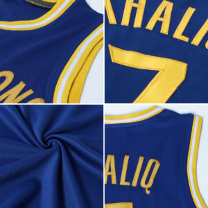 Custom Royal Gold-Orange Authentic Throwback Basketball Jersey