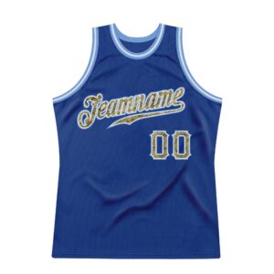 Custom Royal Camo-Light Blue Authentic Throwback Basketball Jersey