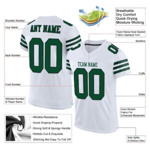 Custom White Gotham Green-Black Mesh Authentic Football Jersey